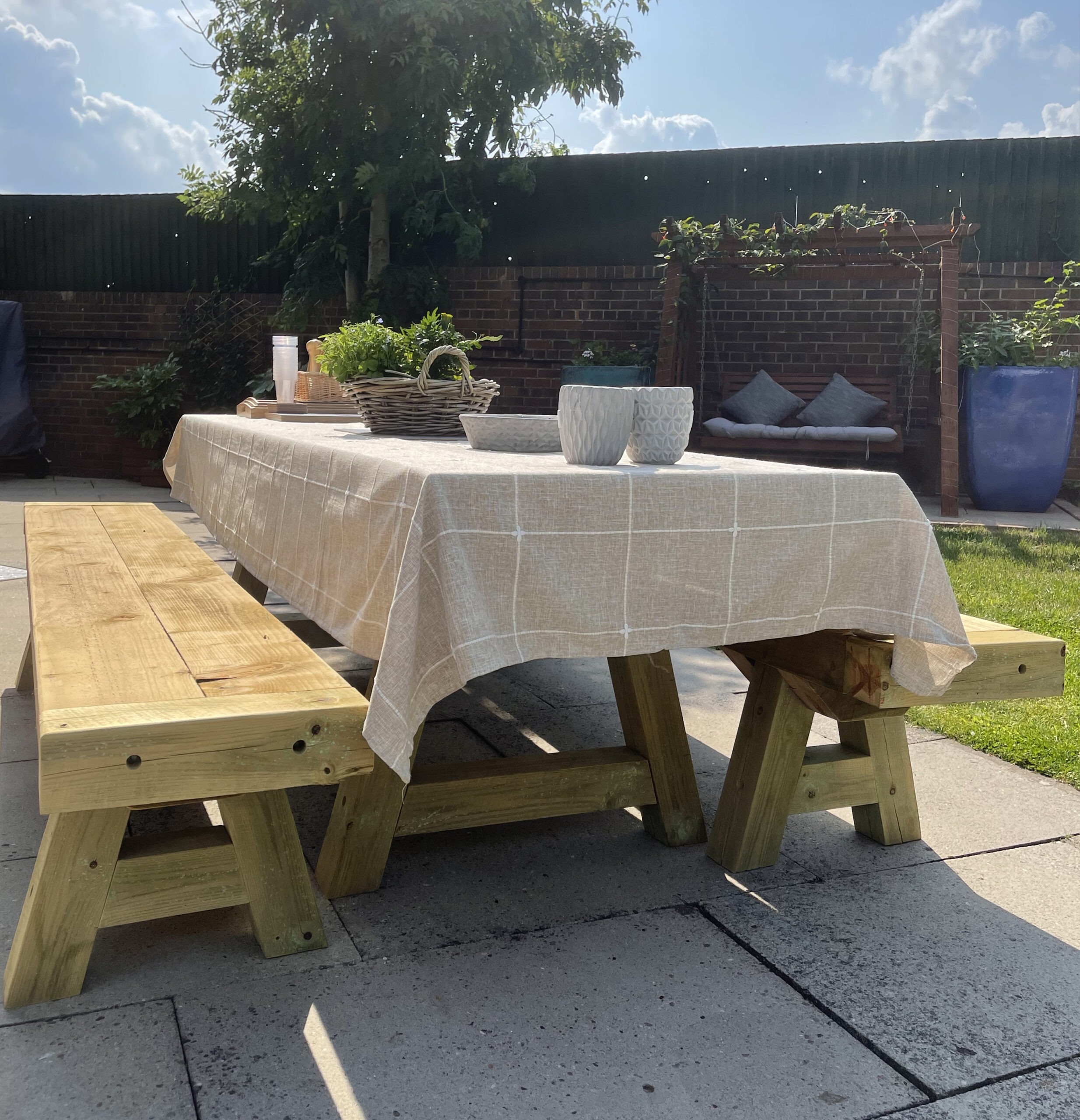 A beautifully handcrafted Denstone range of garden furniture designed and manufactured by Moorlands Garden Furniture