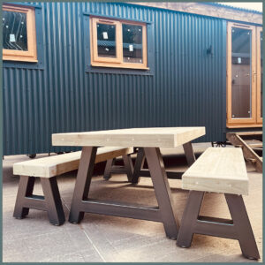 Denstone Industrial range of bespoke outdoor handcrafted furniture from Moorlands Garden Furniture