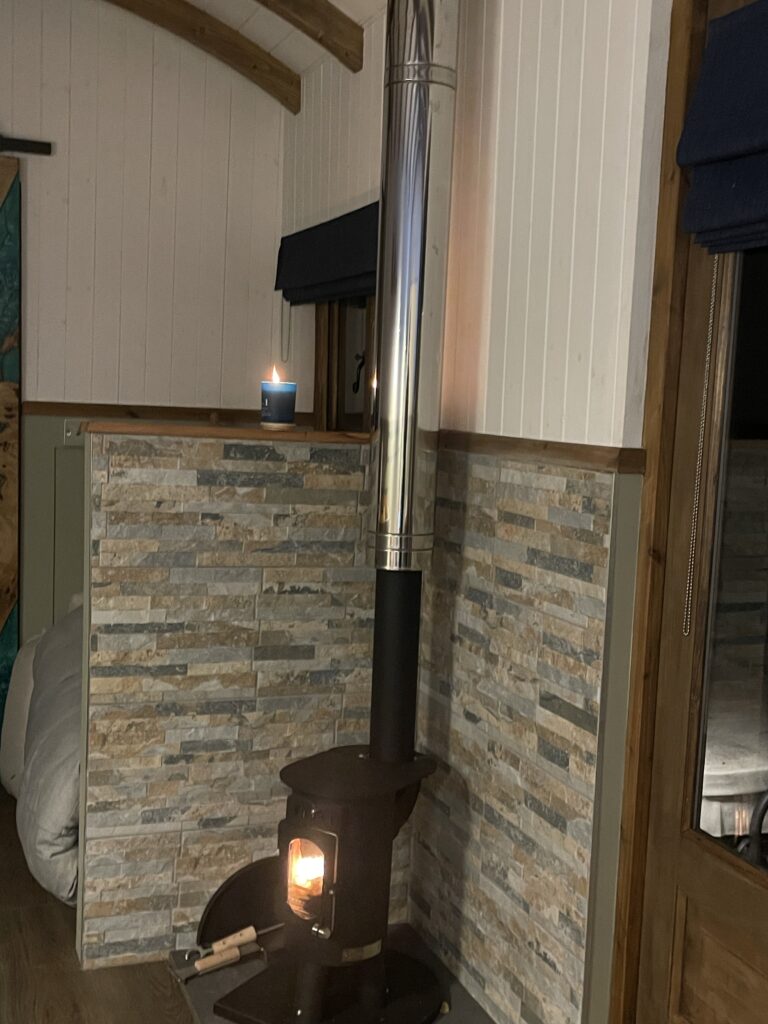 Anevay Traveller stove fitted in a Herdwick Shepherd Hut from Moorlands