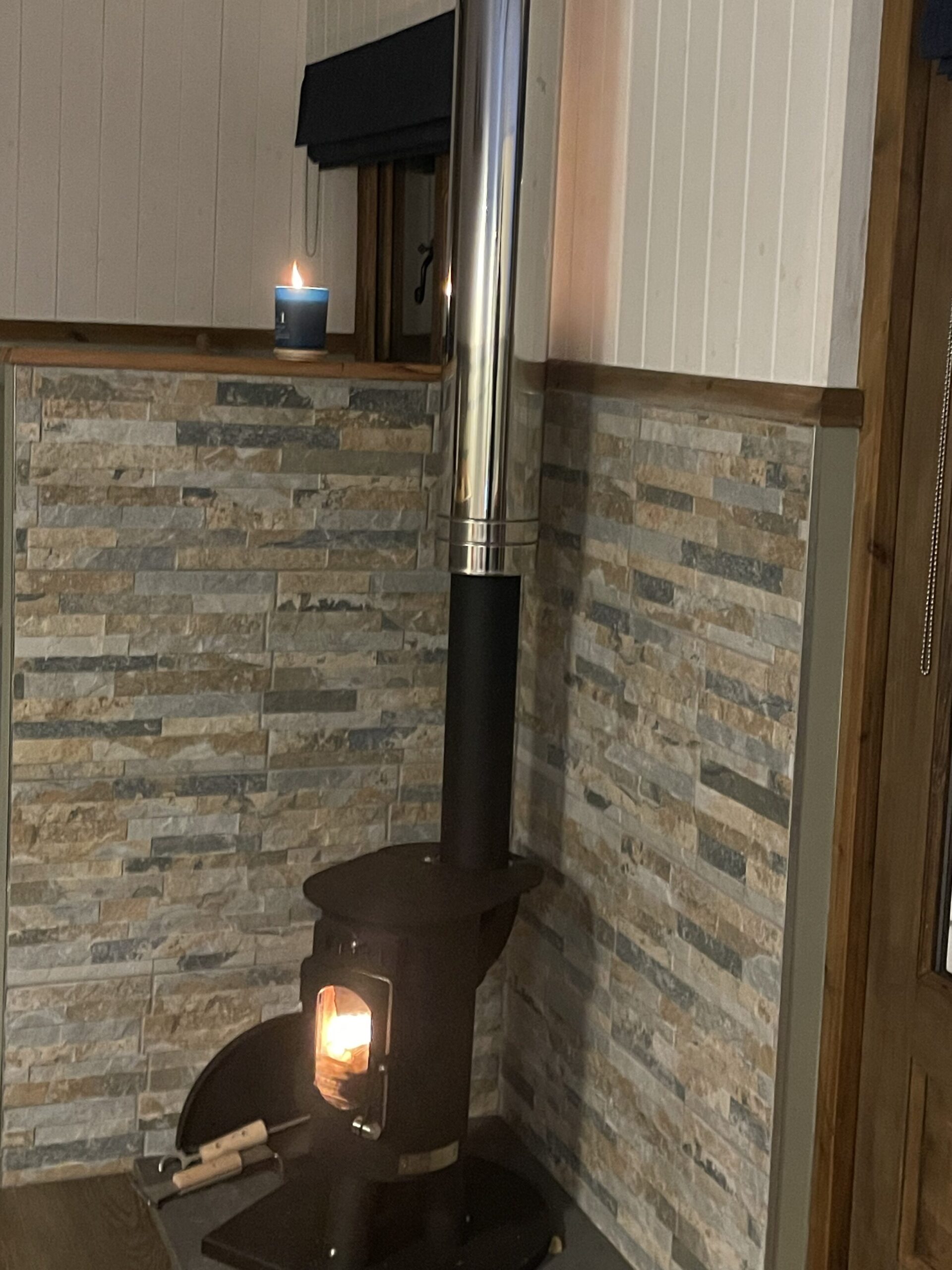 Anevay Traveller stove fitted in a Herdwick Shepherd Hut from Moorlands