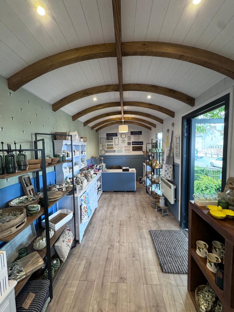 A retail self build shepherd hut interior