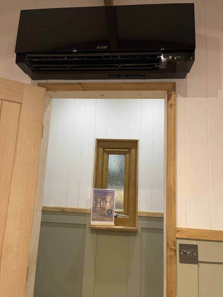 a beautifully handcrafted shepherd hut with air conditioning climate control