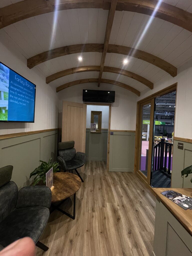 a beautifully handcrafted shepherd hut with air conditioning climate control