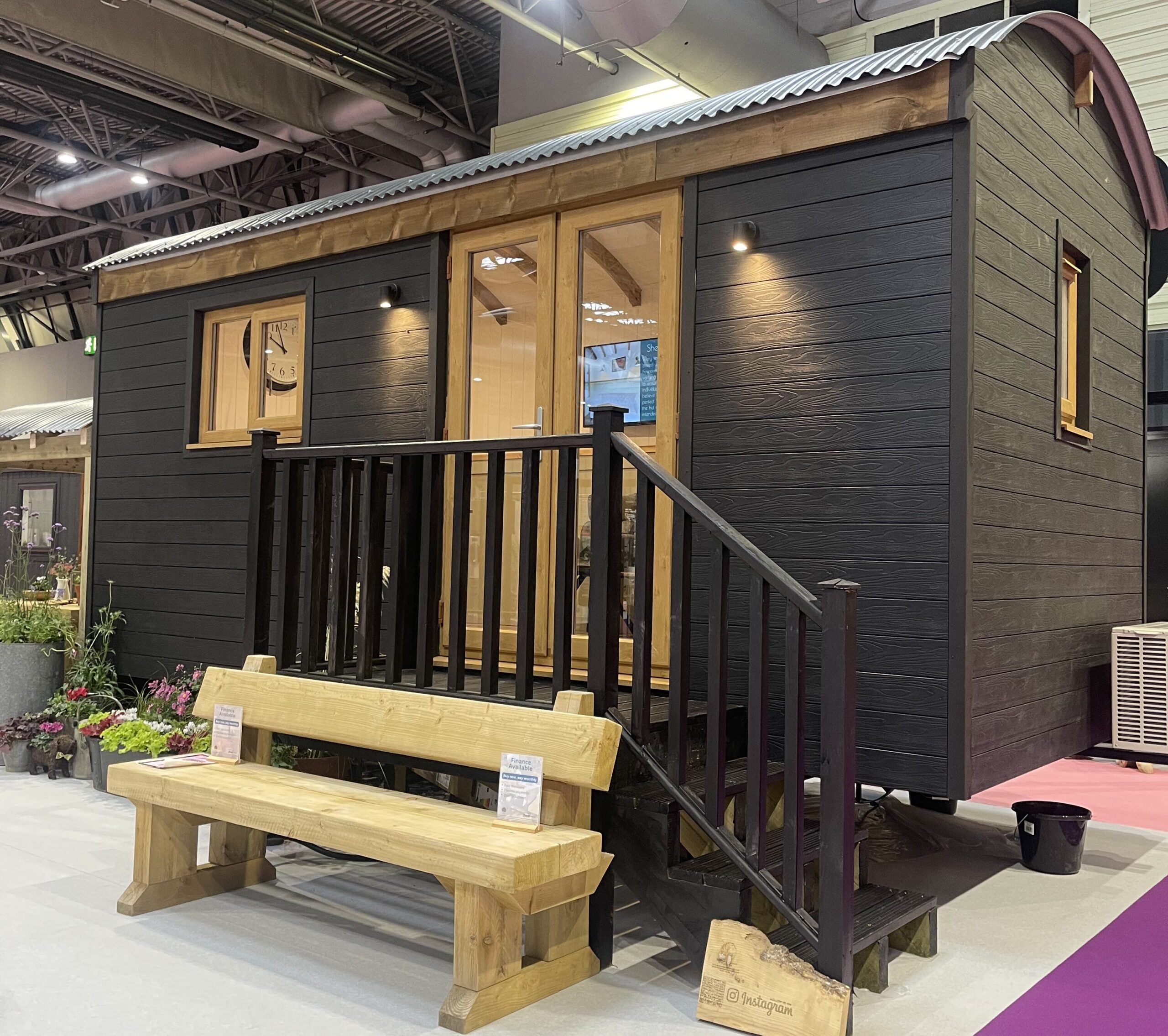 A southdown shepherd hut on display at Grand Designs Live