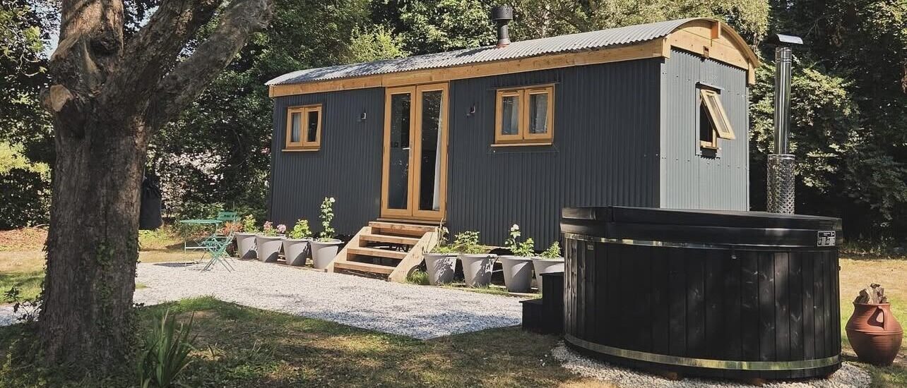 A beautiful glamping Shepherd Hut from Moorlands Garden Furniture